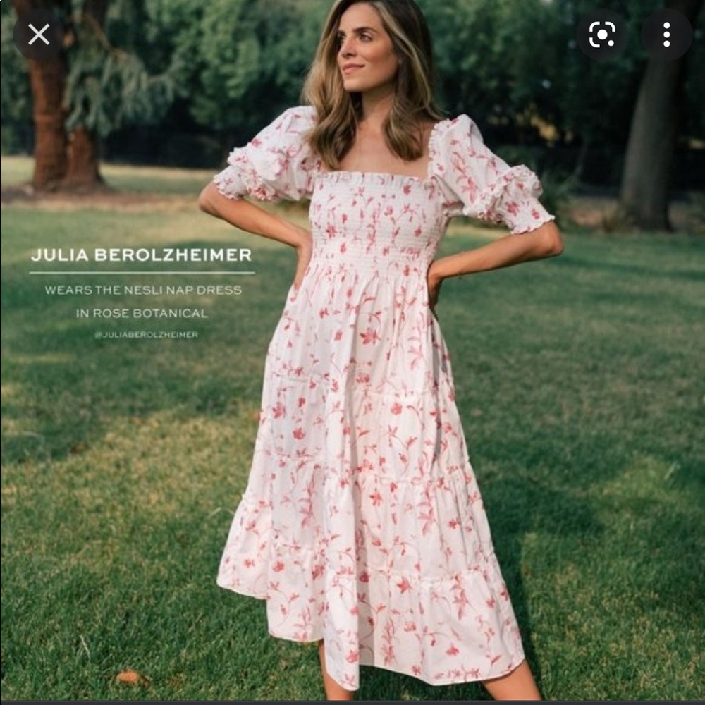 Hill House Home Nesli nap dress in rose botanical